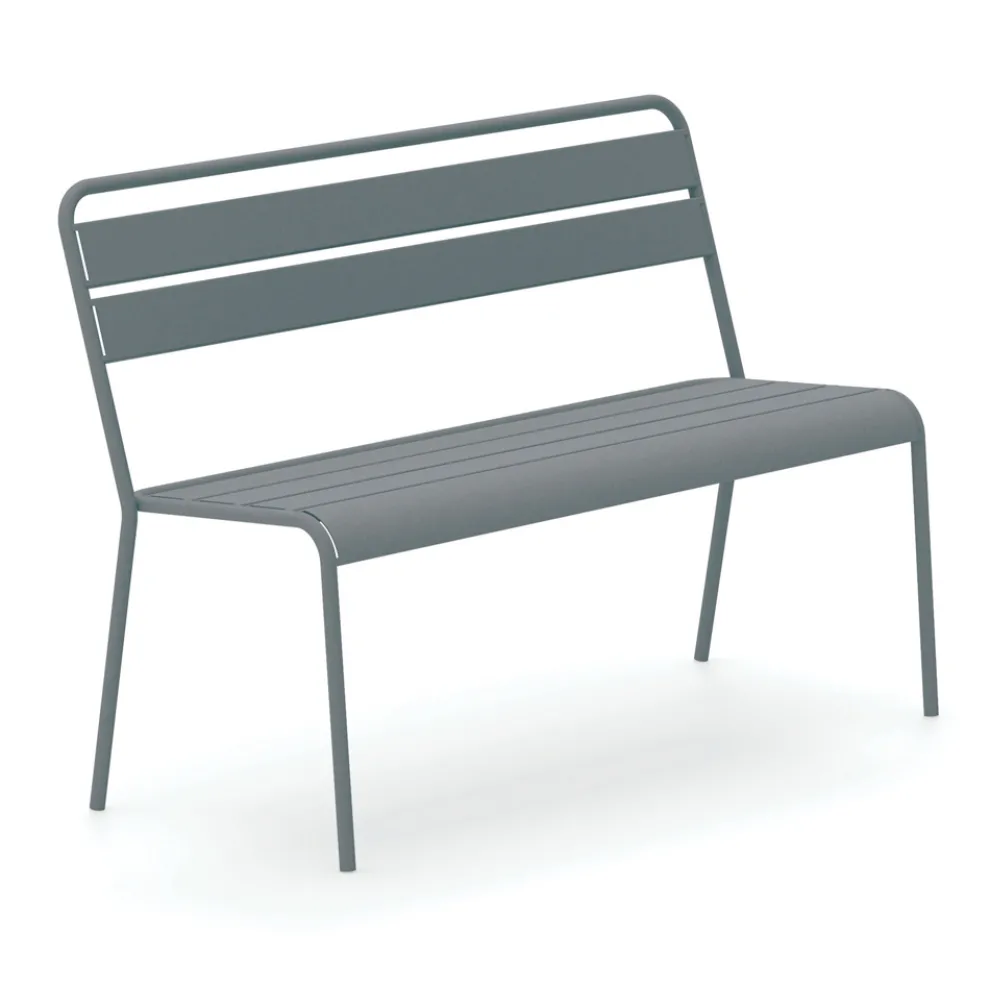 Stapelbare Gartenbank mit Struktur aus verzinktem Stahl Made in Italy - Ralph