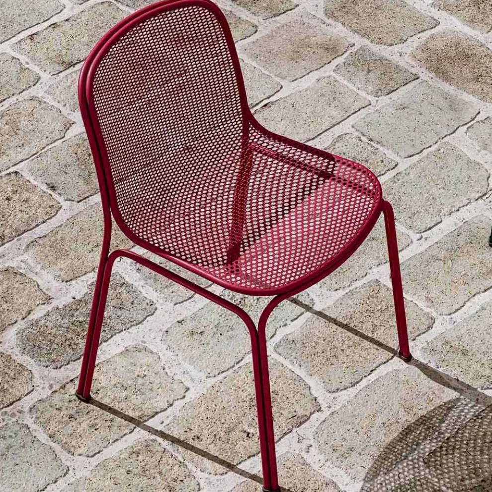 Stapelbarer Metallstuhl im Freien Hergestellt in Italien, 4 Stück - Prunella