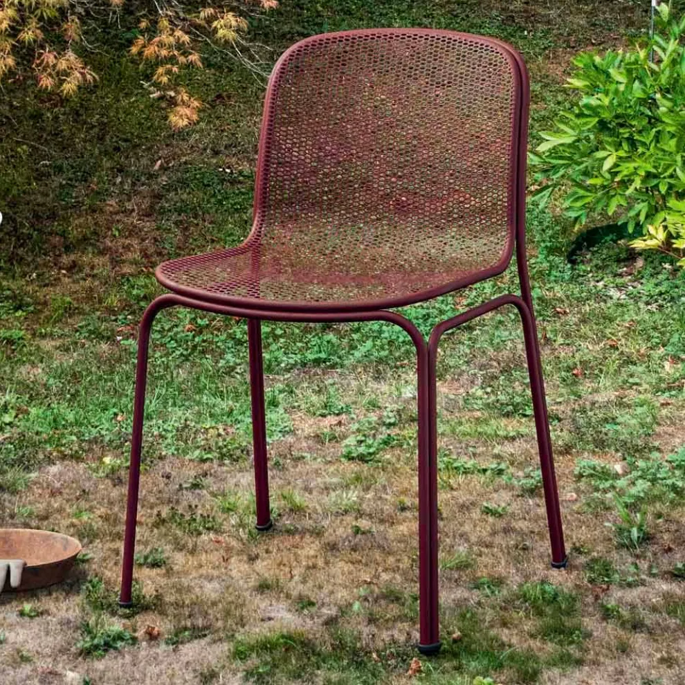 Stapelbarer Metallstuhl im Freien Hergestellt in Italien, 4 Stück - Prunella