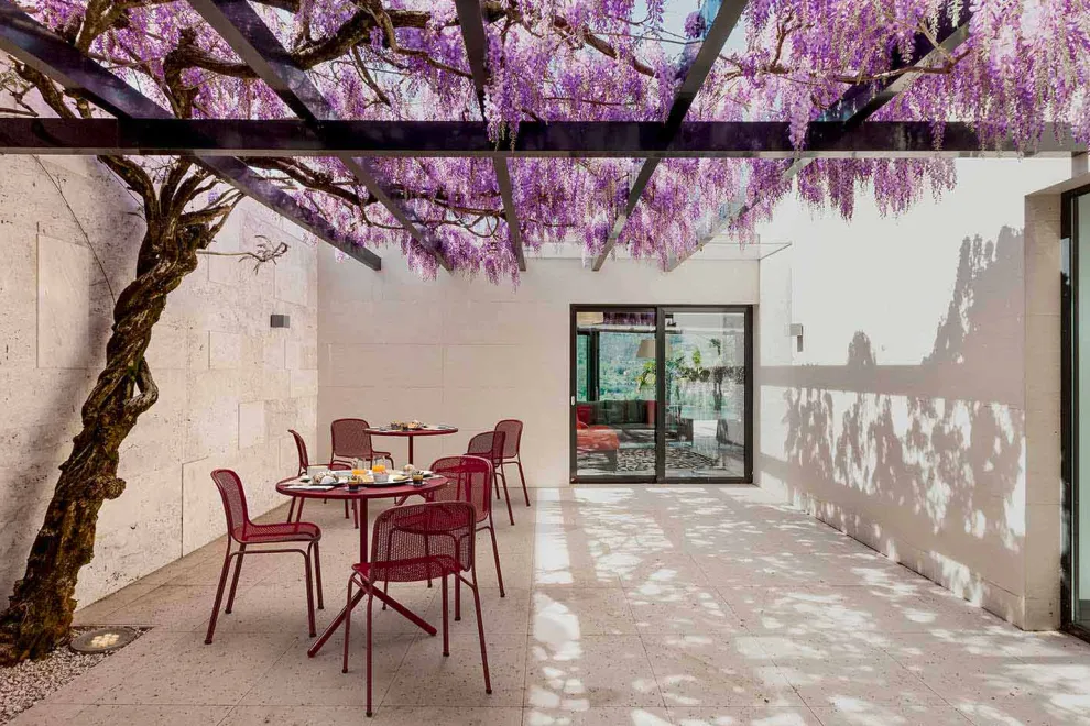 Stapelbarer Metallstuhl im Freien Hergestellt in Italien, 4 Stück - Prunella