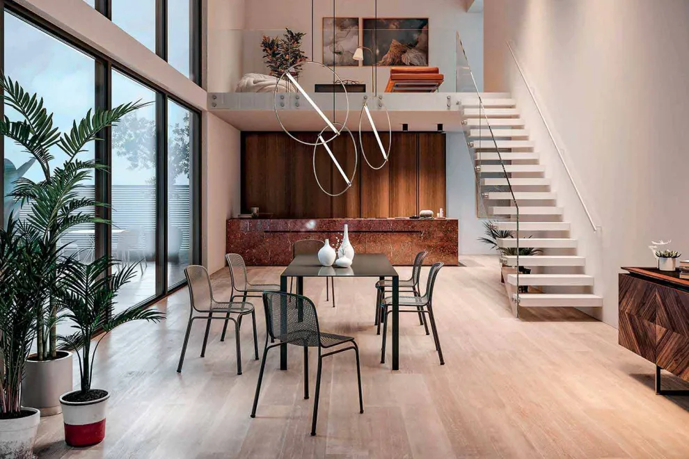 Stapelbarer Metallstuhl im Freien Hergestellt in Italien, 4 Stück - Prunella