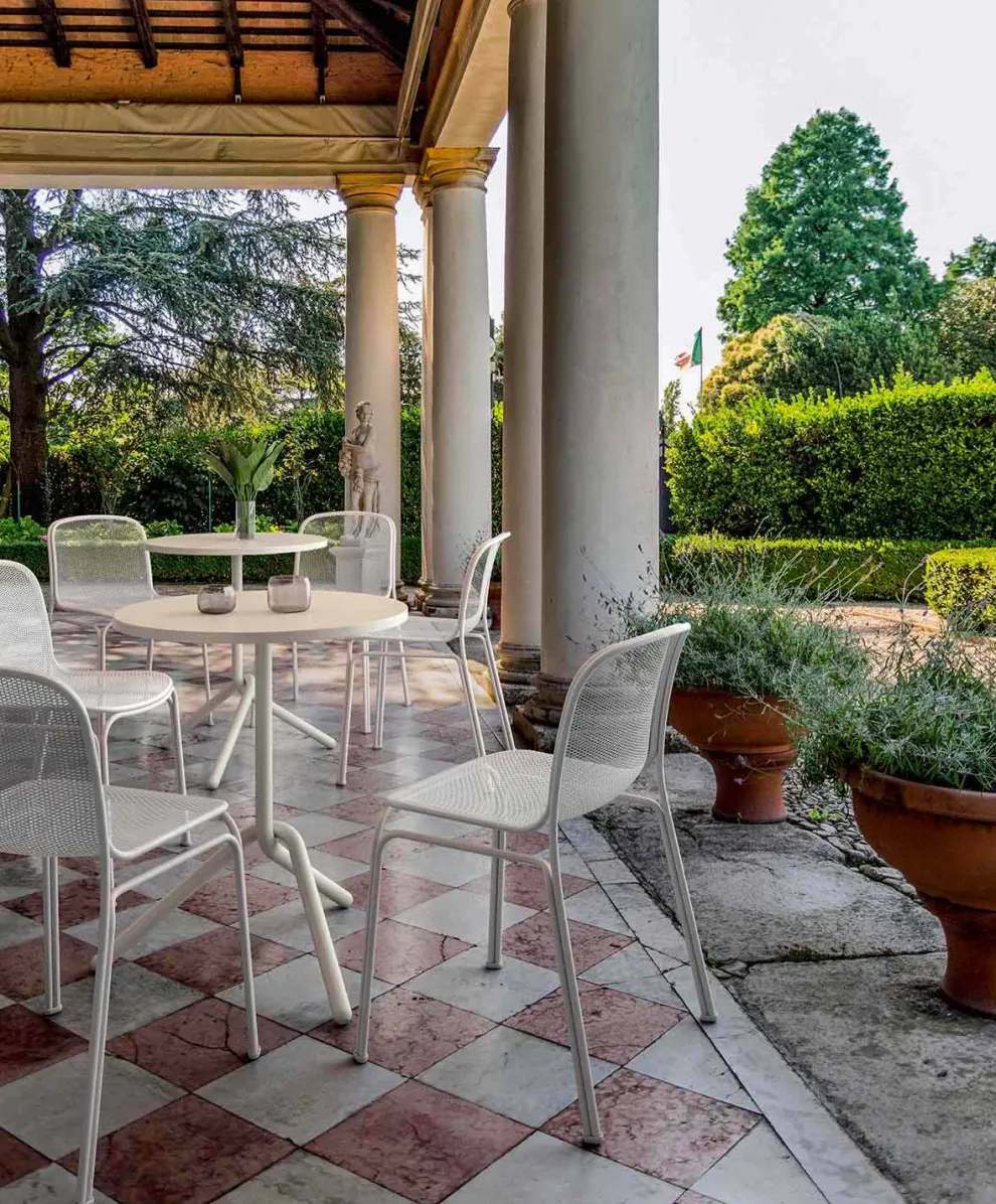 Stapelbarer Metallstuhl im Freien Hergestellt in Italien, 4 Stück - Prunella