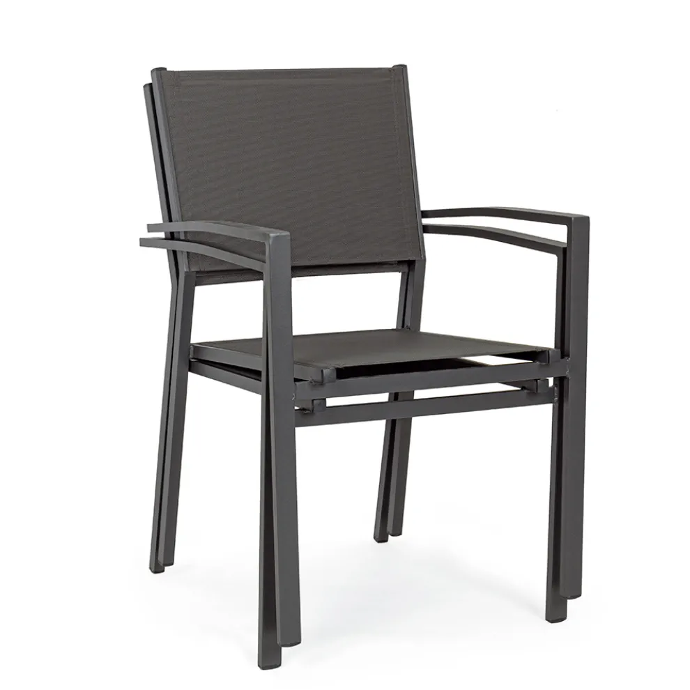 Stapelbarer Gartenstuhl in modernem Design aus Aluminium und Textil - Franz