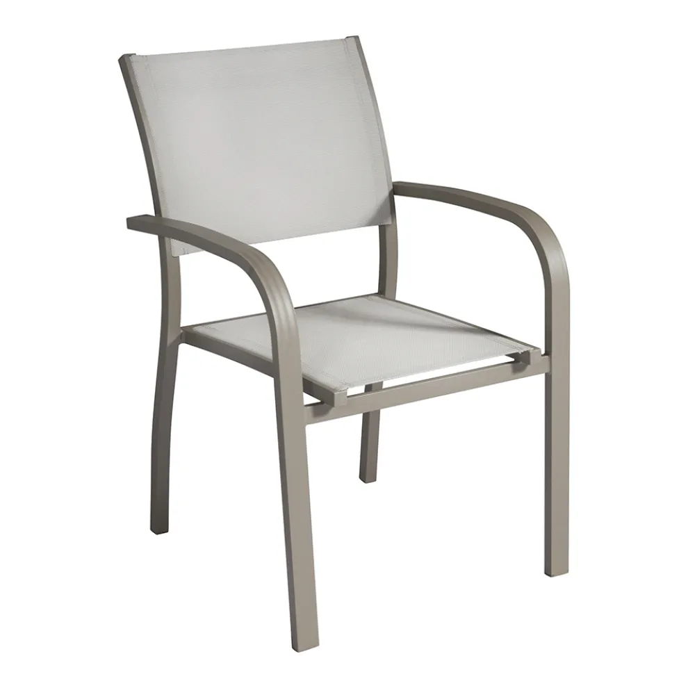 Stapelbarer Gartenstuhl aus Aluminium mit Design-Armlehnen - Gontran