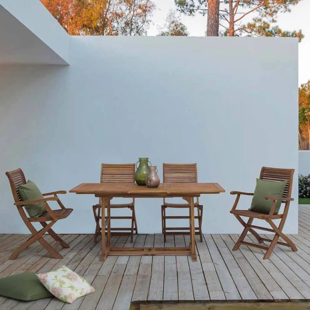 Ausziehbarer Tisch im Freien Bis zu 160 cm in Akazienholz - Wolke