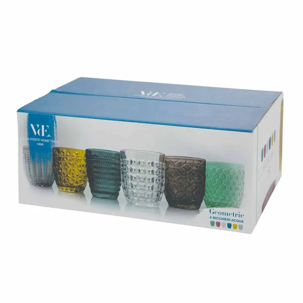 Moderne farbige Glas dekorierte Gläser, die Wasser 12 Stücke dienen - mischen
