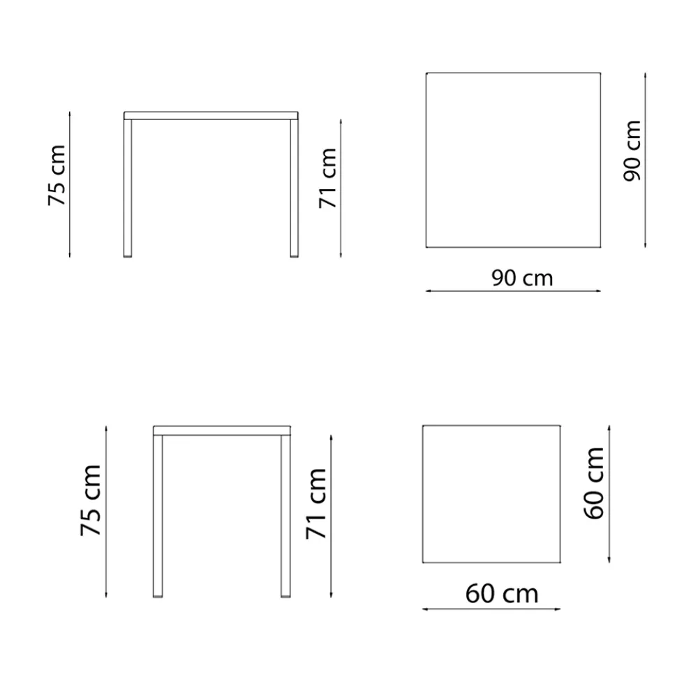 Outdoor-Tisch mit Gestell aus verzinktem Stahl Made in Italy - Azul