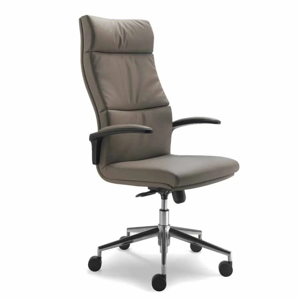 Bürosessel in modernem Design aus Leder Edda
