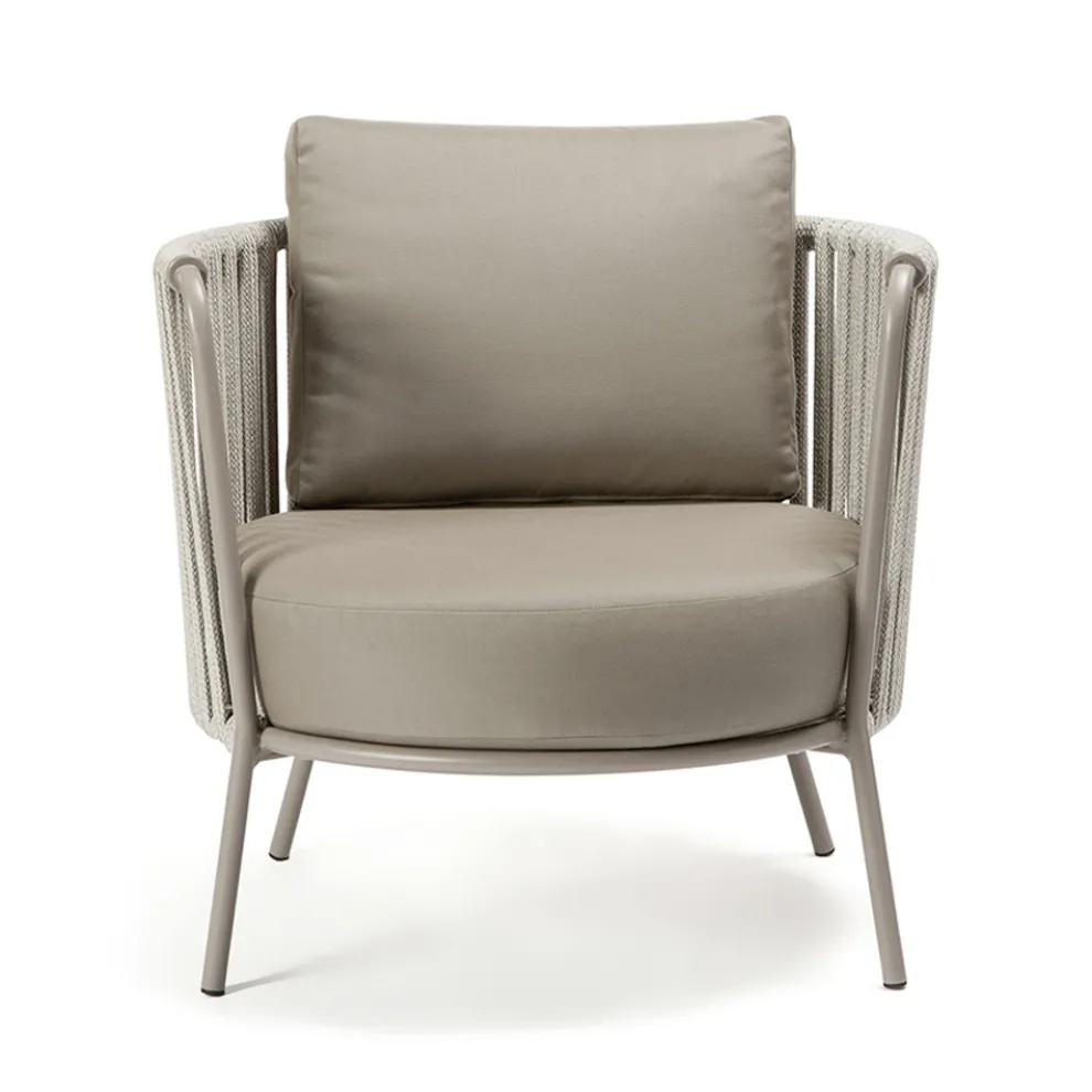Outdoor-Sessel aus Stahl in verschiedenen Größen und Kissen inklusive Made in Italy - Bronn