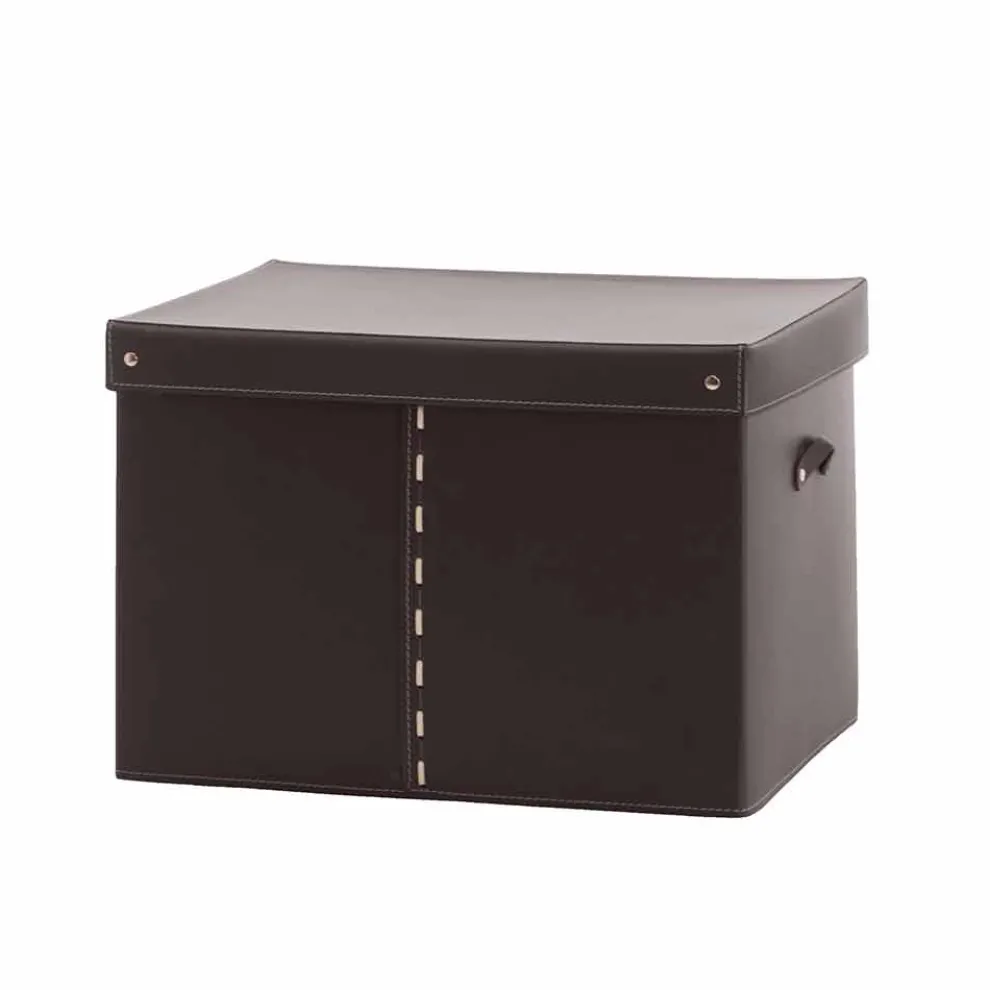 Moderne Aufbewahrungsbox aus regeneriertem Leder Made in Italy - Gabry