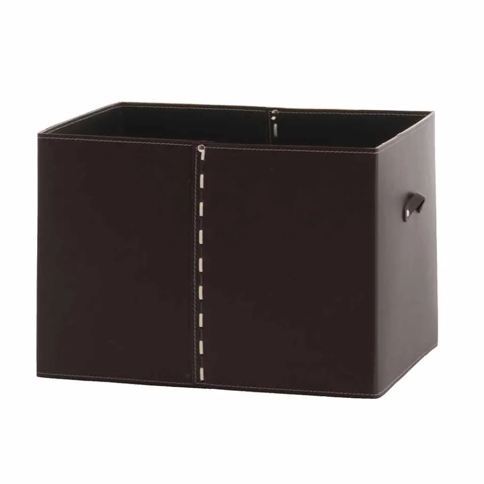 Moderne Aufbewahrungsbox aus regeneriertem Leder Made in Italy - Gabry