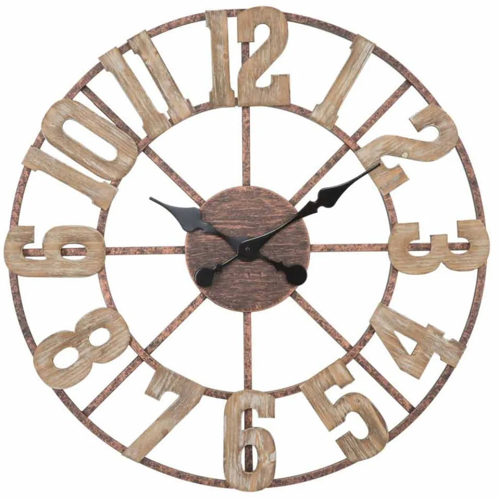 Runde Wanduhr Modernes Design aus Eisen und MDF - Taichi