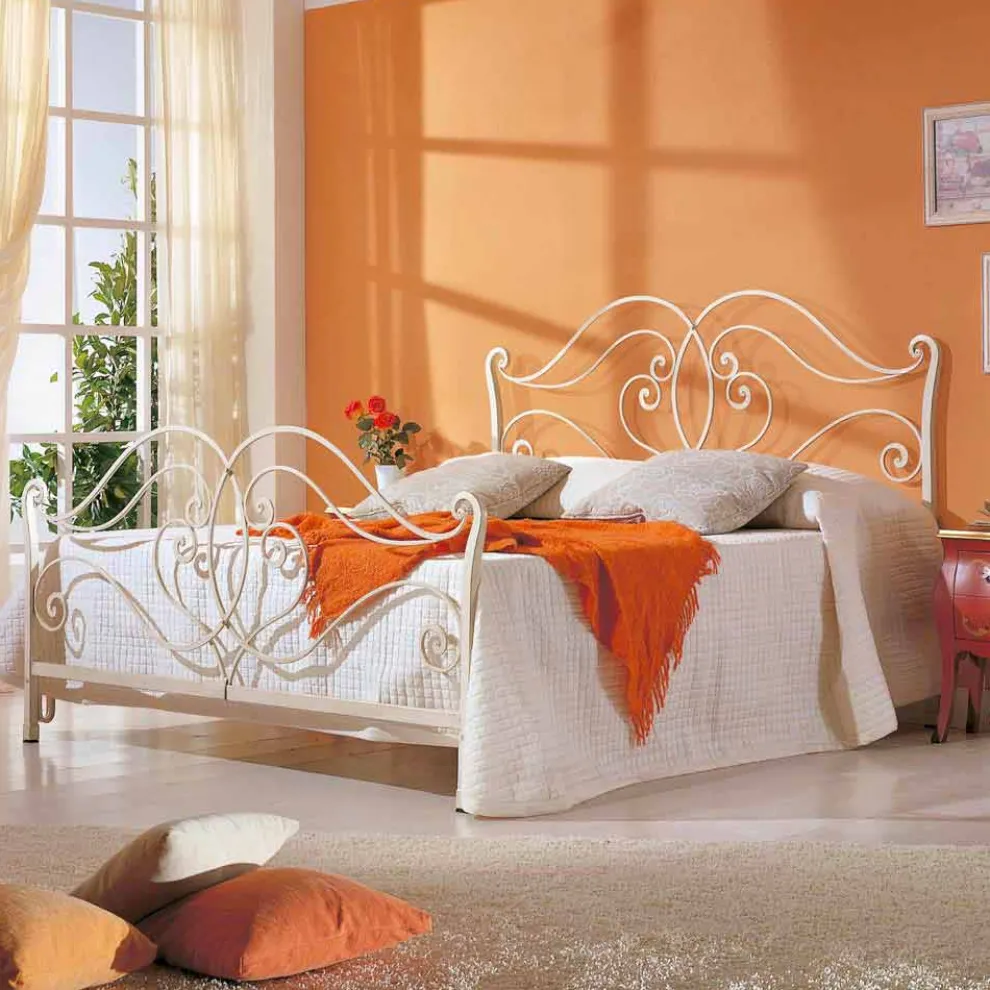 Design Doppelbett aus Schmiedeeisen Allie 160x190 cm Made in Italy