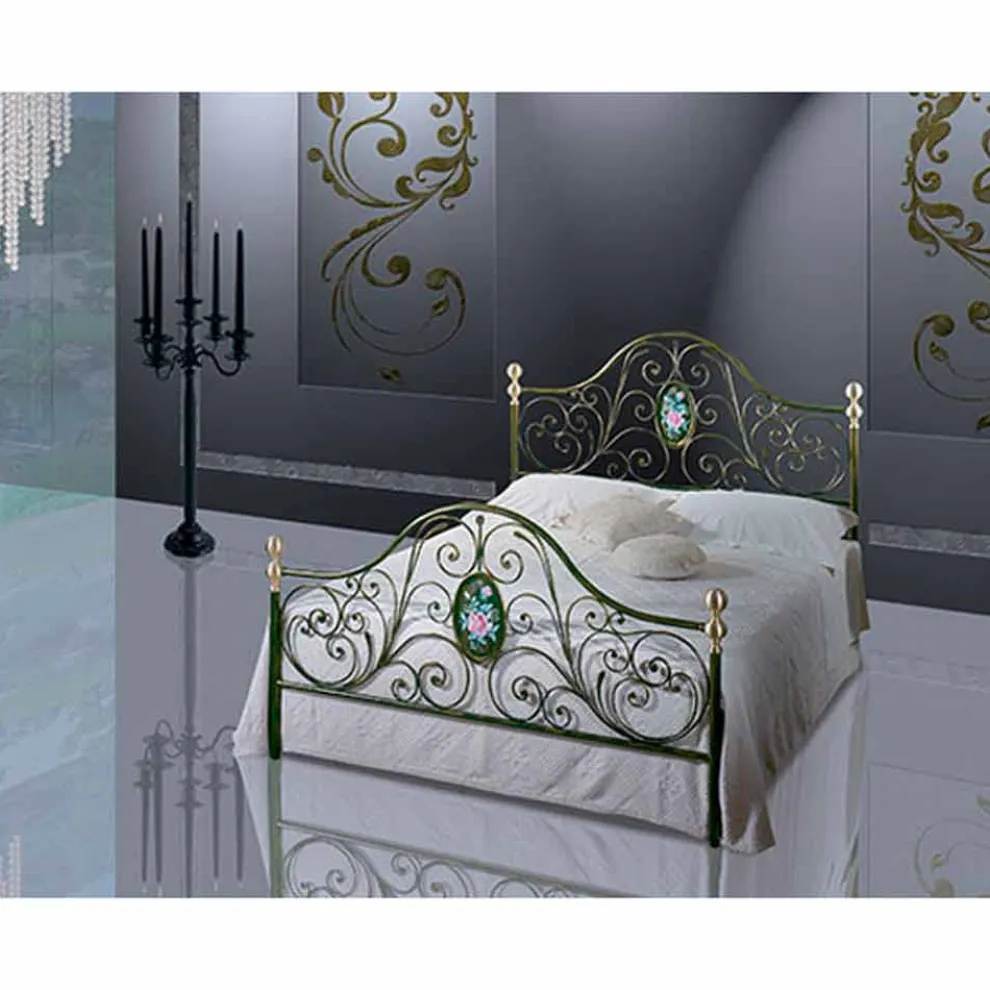 Turchese Doppelbett aus Schmiedeeisen in Design