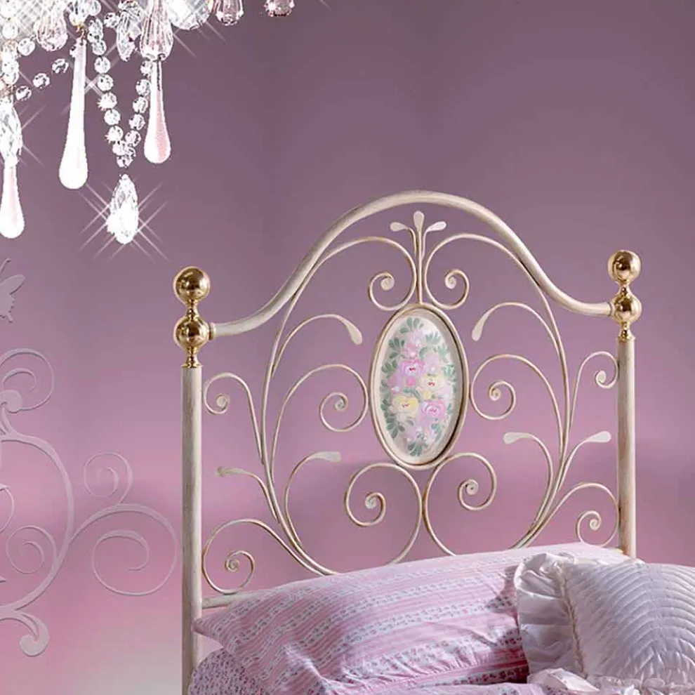Turchese Doppelbett aus Schmiedeeisen in Design