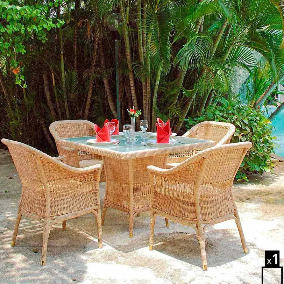 Gartensessel aus Polyethylen handgeflochten Chad