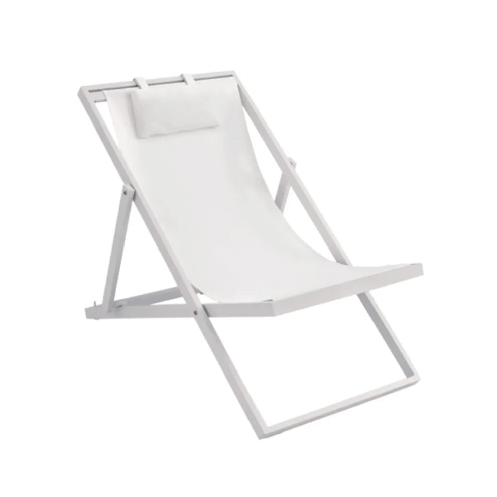 Gartenliege aus lackiertem Aluminium und Textilene 2 Stück - Jhonathan