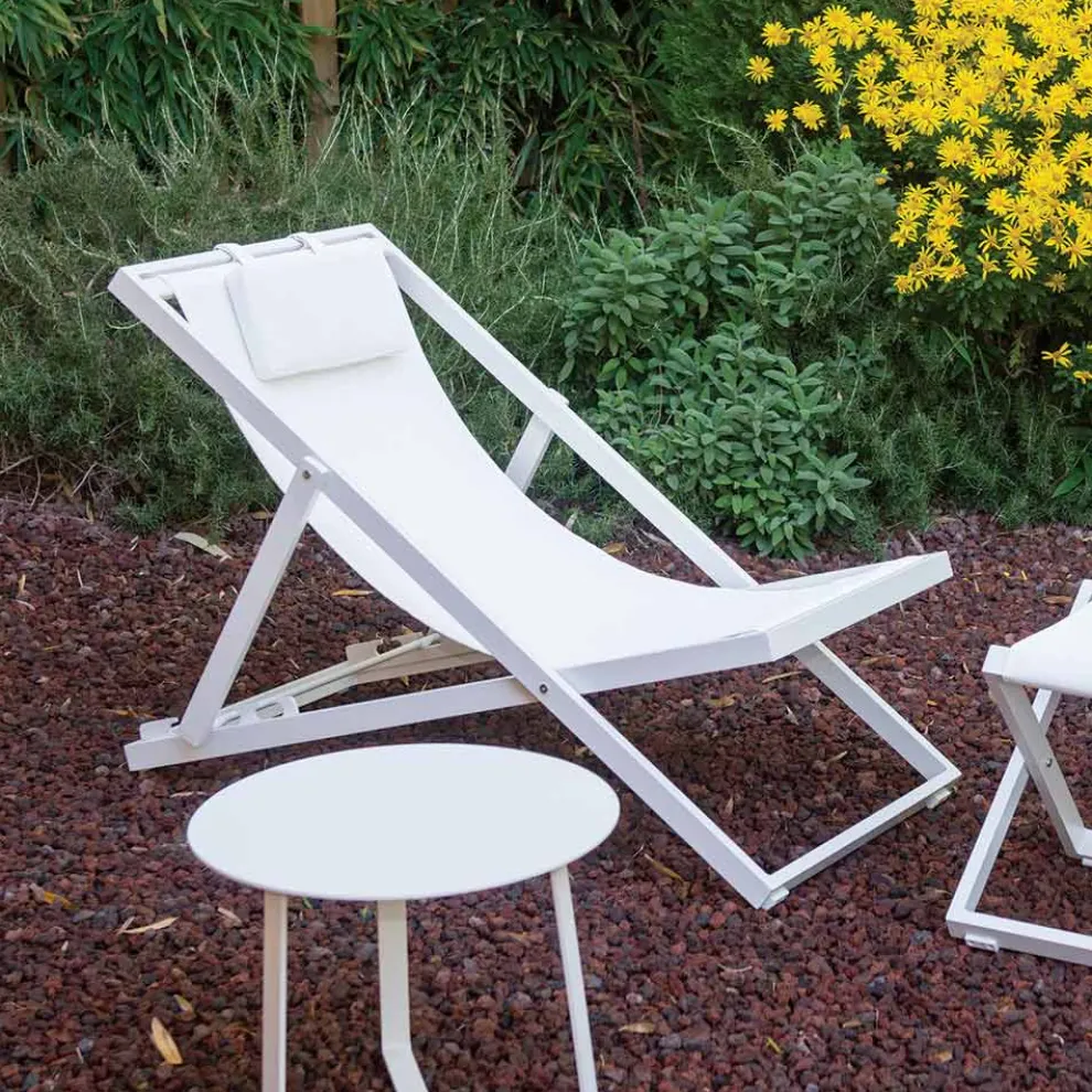 Gartenliege aus lackiertem Aluminium und Textilene 2 Stück - Jhonathan