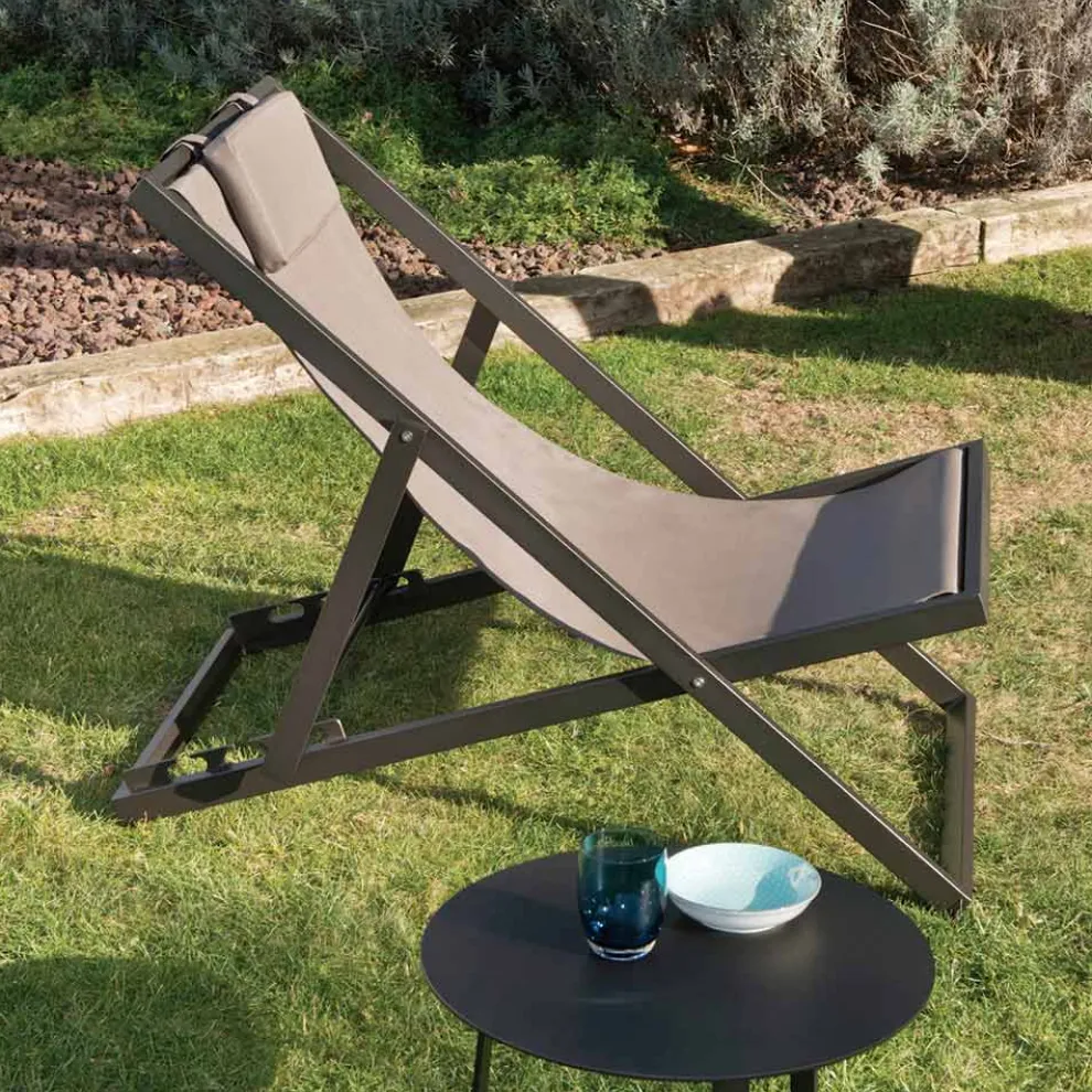 Gartenliege aus lackiertem Aluminium und Textilene 2 Stück - Jhonathan