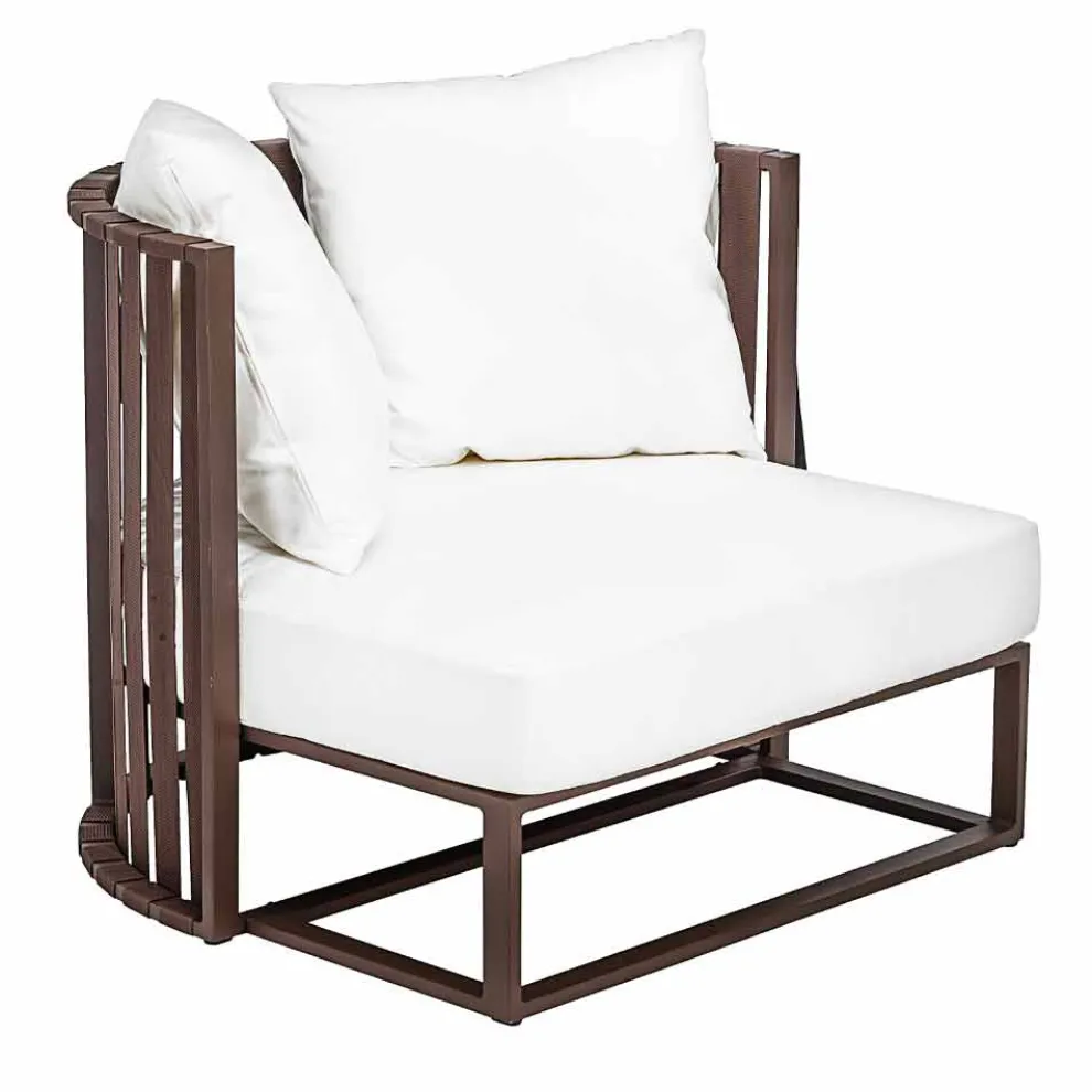 Outdoor-Sessel in Aluminium und Luxus Design Seile 3 Oberflächen - Julie