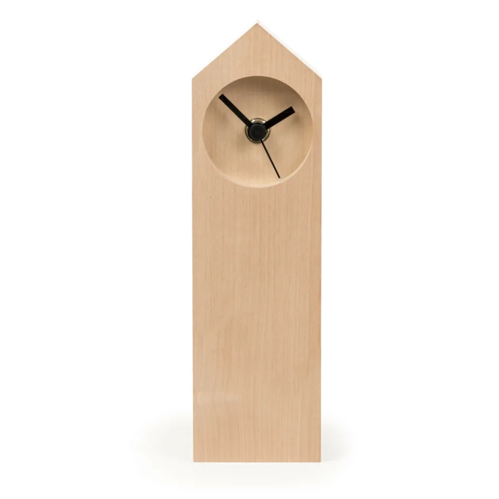 Moderne Tischuhr aus verdampftem Ahornholz Made in Italy - Maple