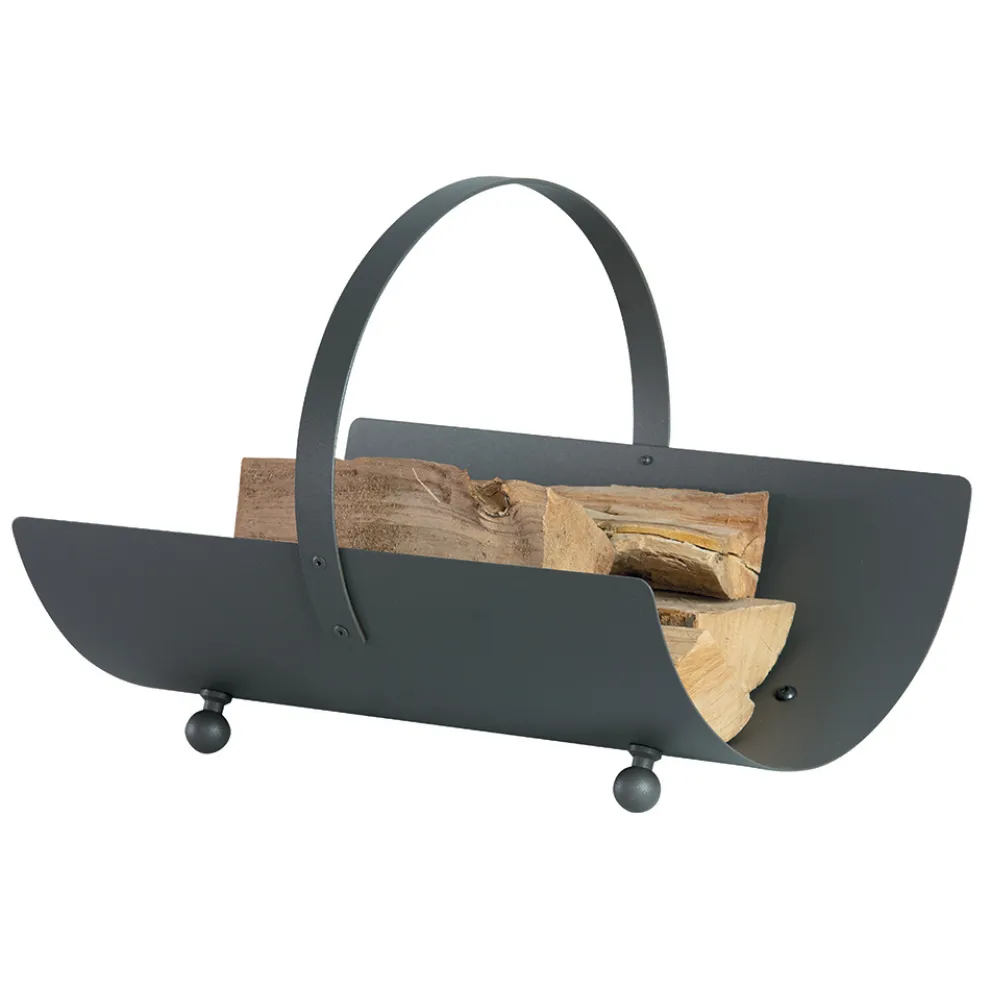 Holzhalter aus Metall mit Griff und 4 Füßen. Hergestellt in Italien – Buffalo