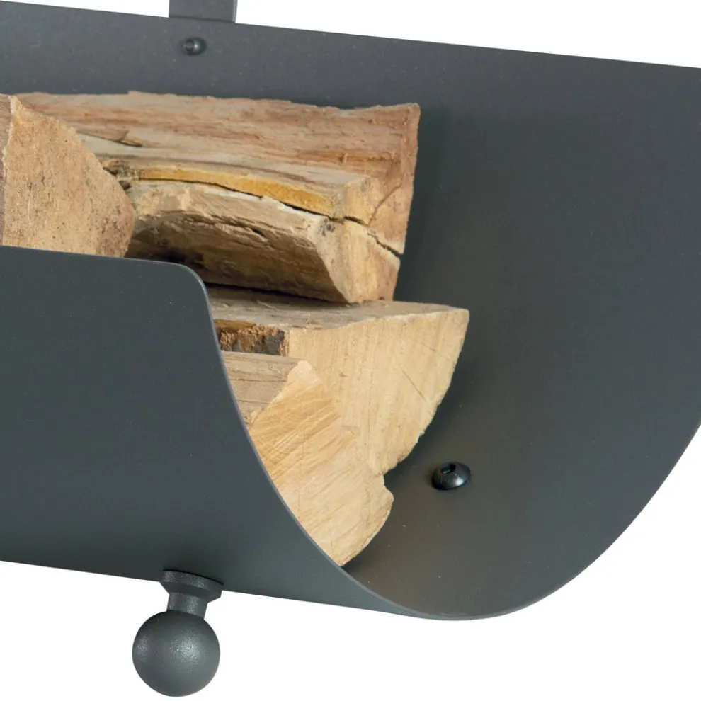 Holzhalter aus Metall mit Griff und 4 Füßen. Hergestellt in Italien – Buffalo