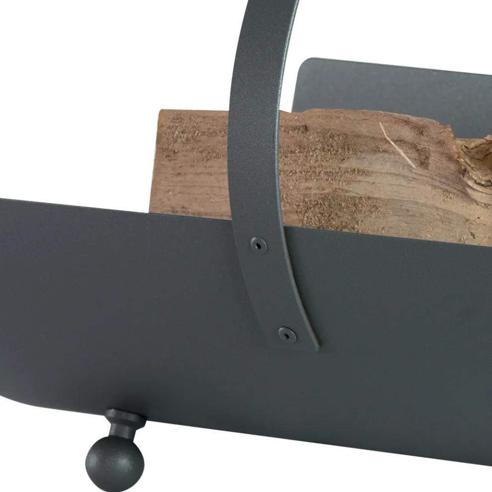 Holzhalter aus Metall mit Griff und 4 Füßen. Hergestellt in Italien – Buffalo