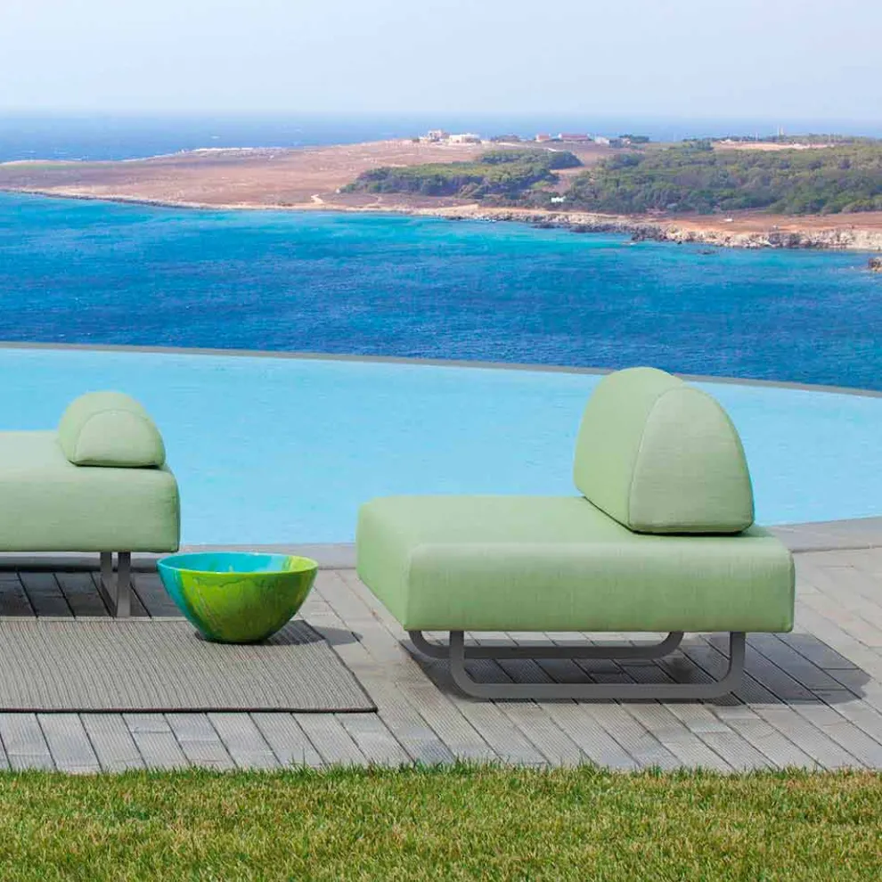 Outdoor Design Sessel aus Metall und Stoff Made in Italy - Selia