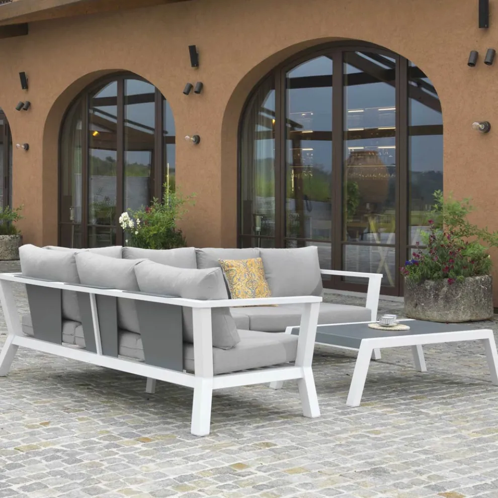 Garten-Lounge aus Aluminium - Pastellfarben