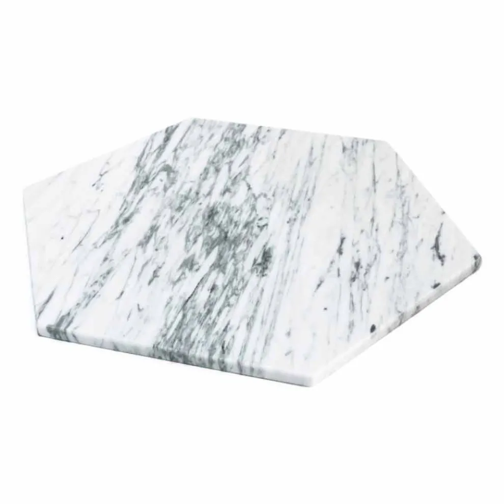 Sechseckiger Servierteller aus weißem Carrara-Marmor oder schwarzem Marquinia - Ludivine