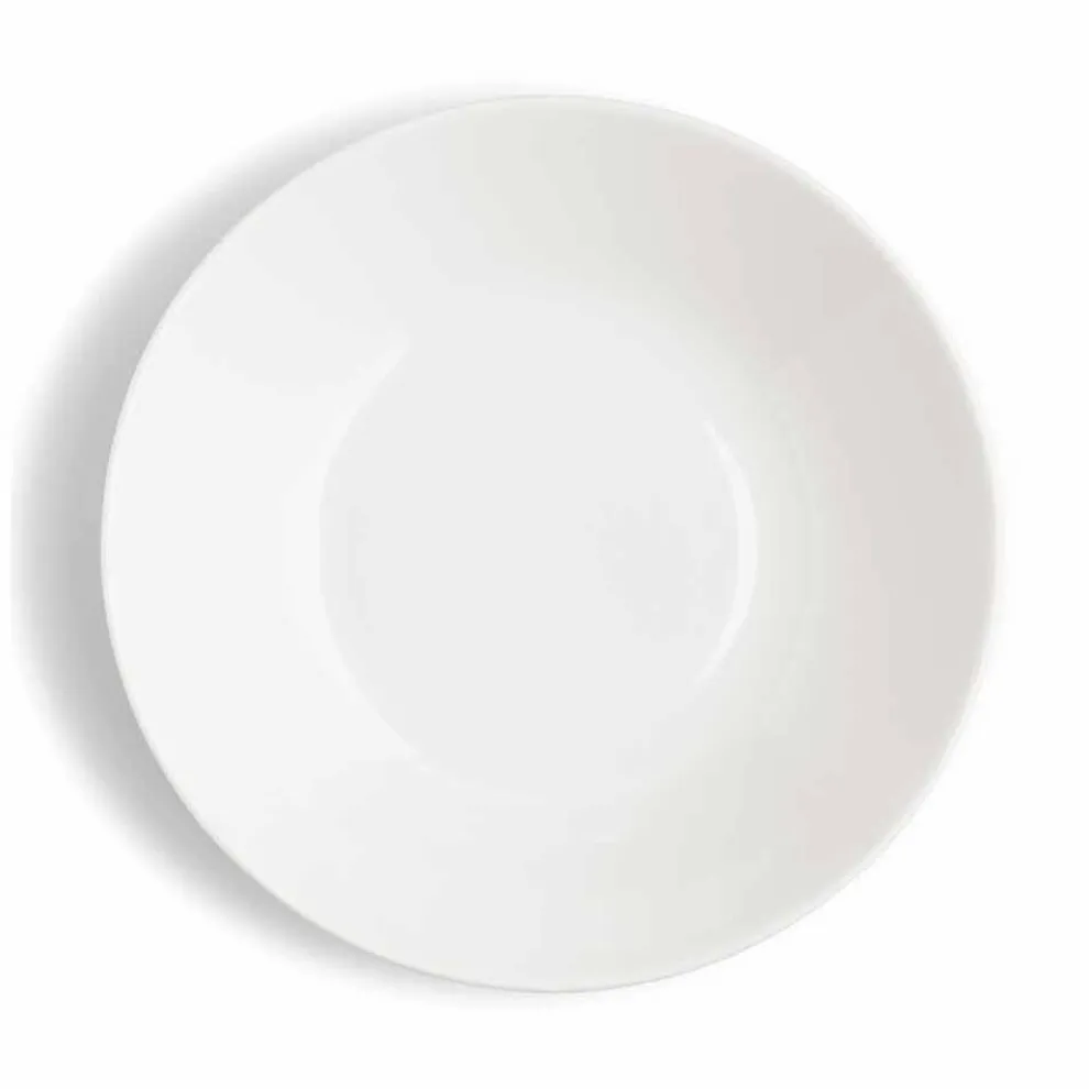 Serviergeschirr Set 3 Stück Modernes Design aus weißem Porzellan - Malaga