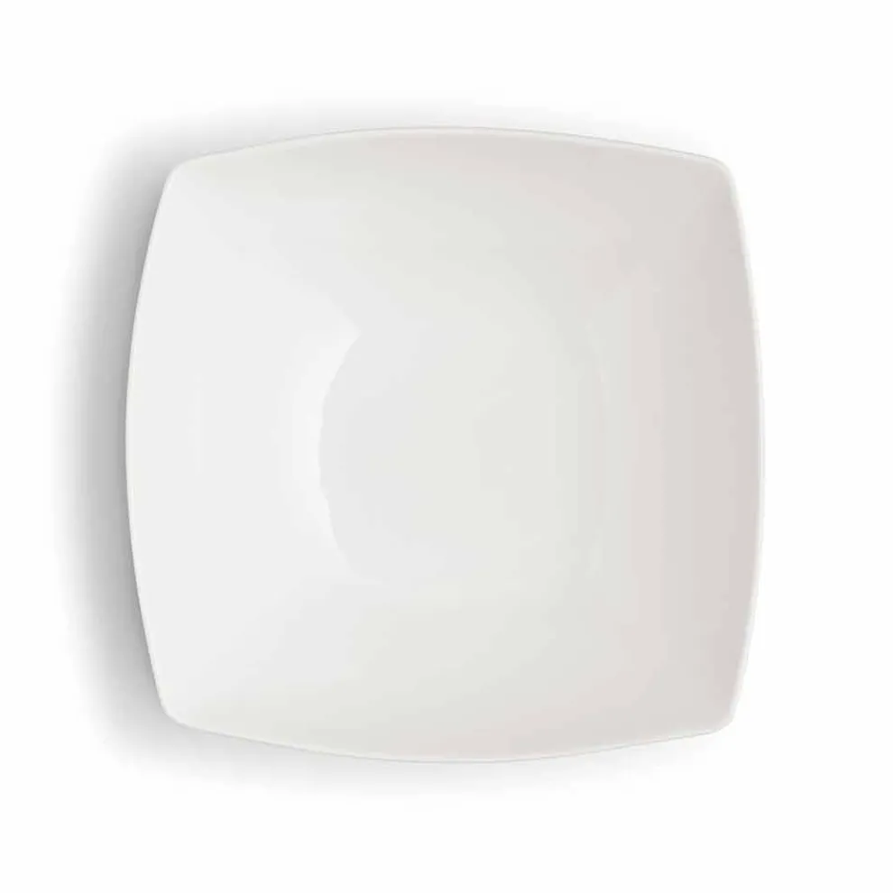 Serviergeschirr Set 3 Stück Modernes Design aus weißem Porzellan - Malaga