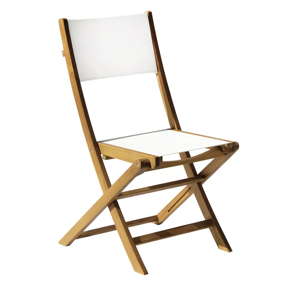 Outdoor-Klappstuhl aus Akazienholz und Textilene - Perfect