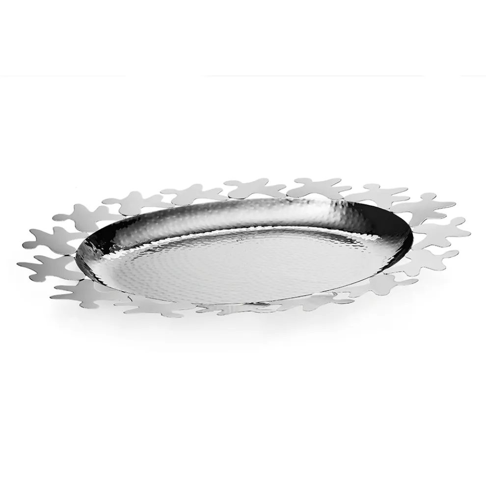 Silbernes Metalldesign-Mittelstück mit verziertem Rand - Cordoba