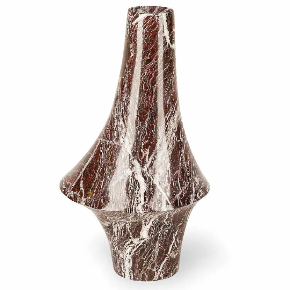 Dekorative Vase aus rotem Marmor mit weißen Adern Made in Italy - Original