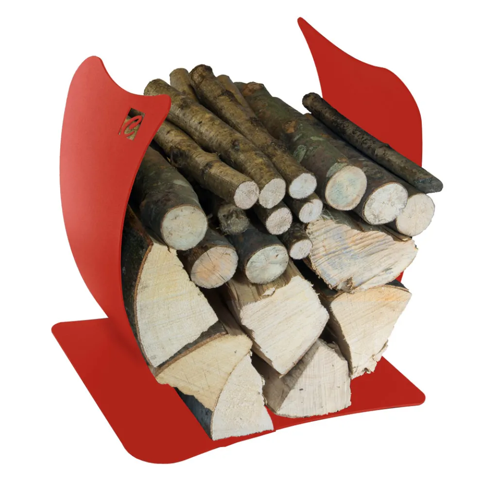 Interner Brennholzhalter aus lackiertem Stahl Made in Italy - Leopoldo