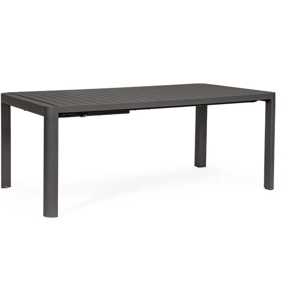 Ausziehbarer Tisch auf 240 cm aus pulverbeschichtetem Aluminium – lackiert