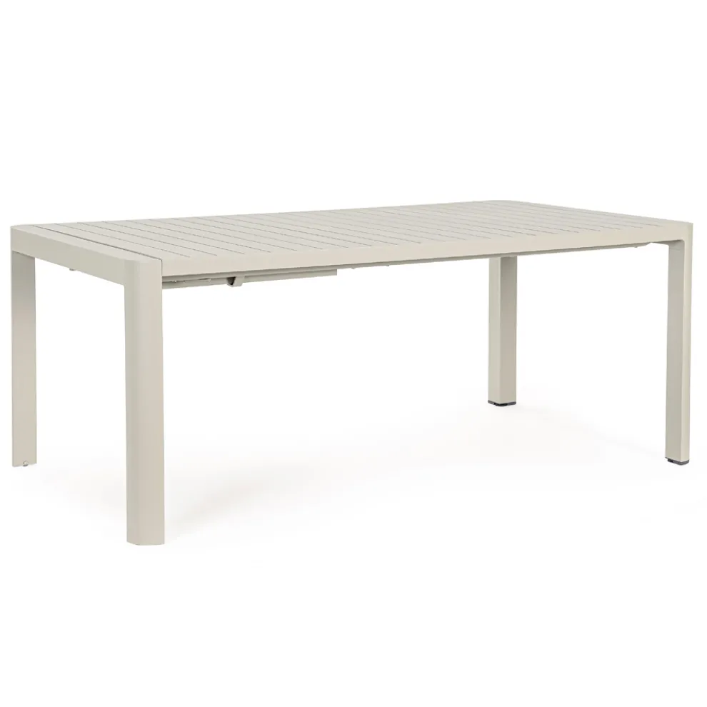 Ausziehbarer Tisch auf 240 cm aus pulverbeschichtetem Aluminium – lackiert