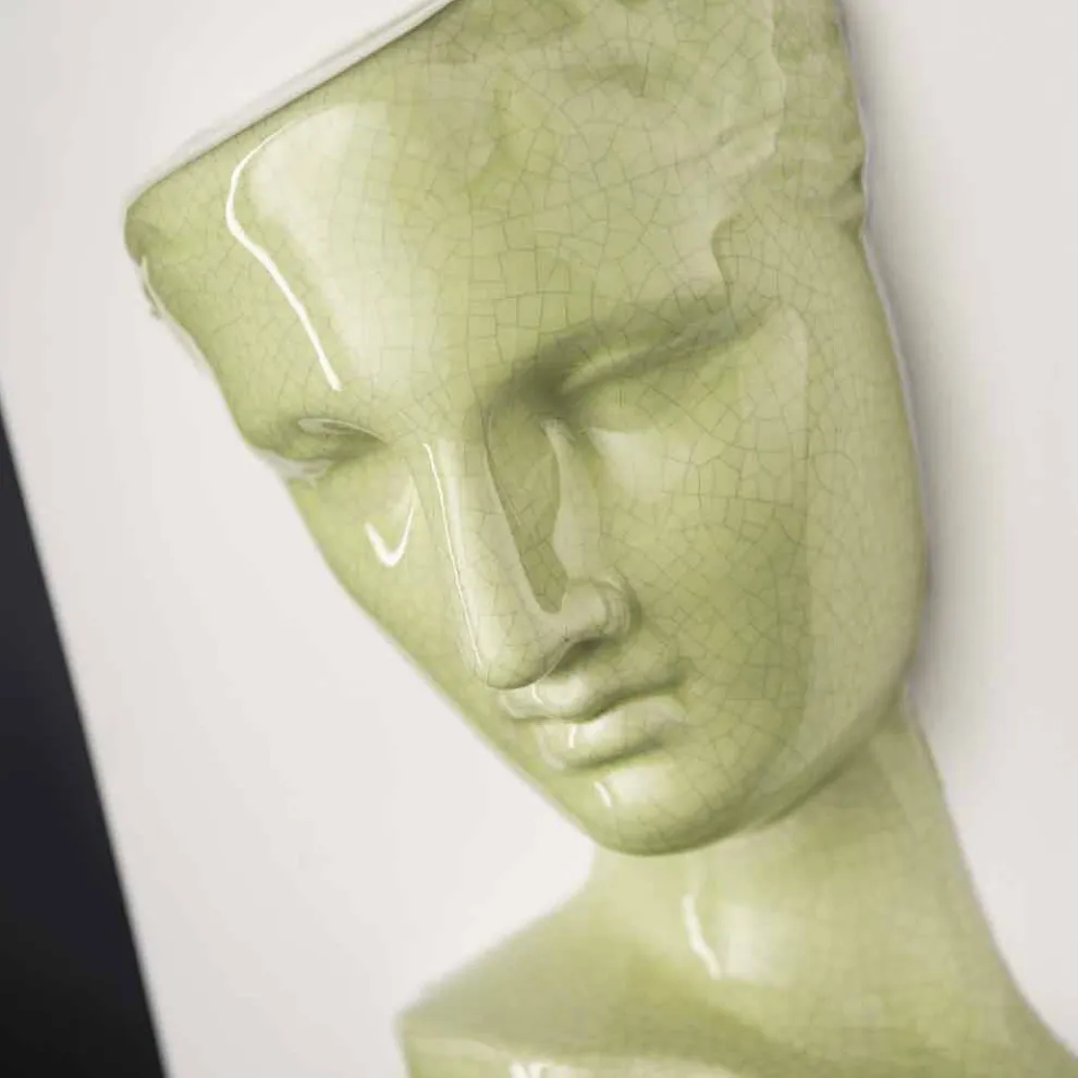 Moderne rechteckige Vase aus farbiger Keramik, handgefertigt in Italien - Lucas