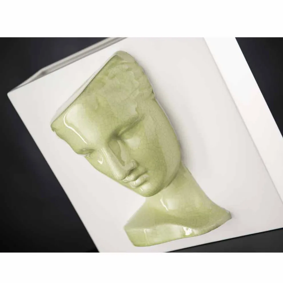 Moderne rechteckige Vase aus farbiger Keramik, handgefertigt in Italien - Lucas