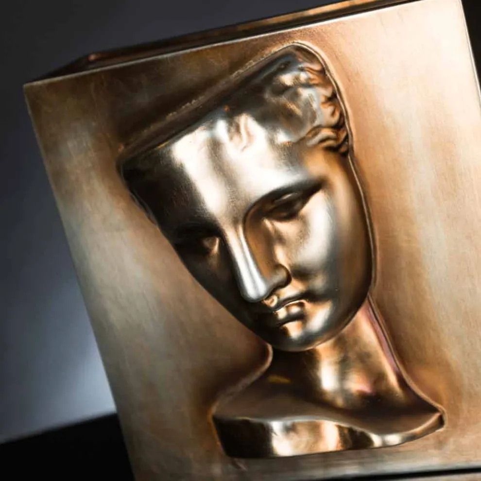 Moderne rechteckige Vase aus farbiger Keramik, handgefertigt in Italien - Lucas