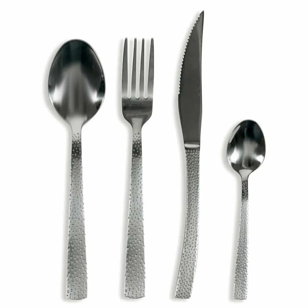 Design 24-teiliges Besteck aus Stahl mit Schildkröteneffekt - Rock