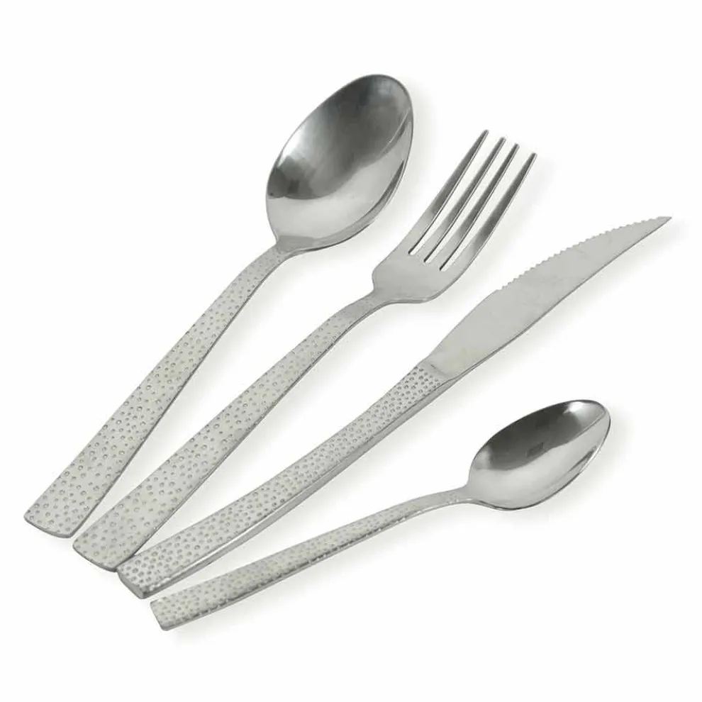 Design 24-teiliges Besteck aus Stahl mit Schildkröteneffekt - Rock