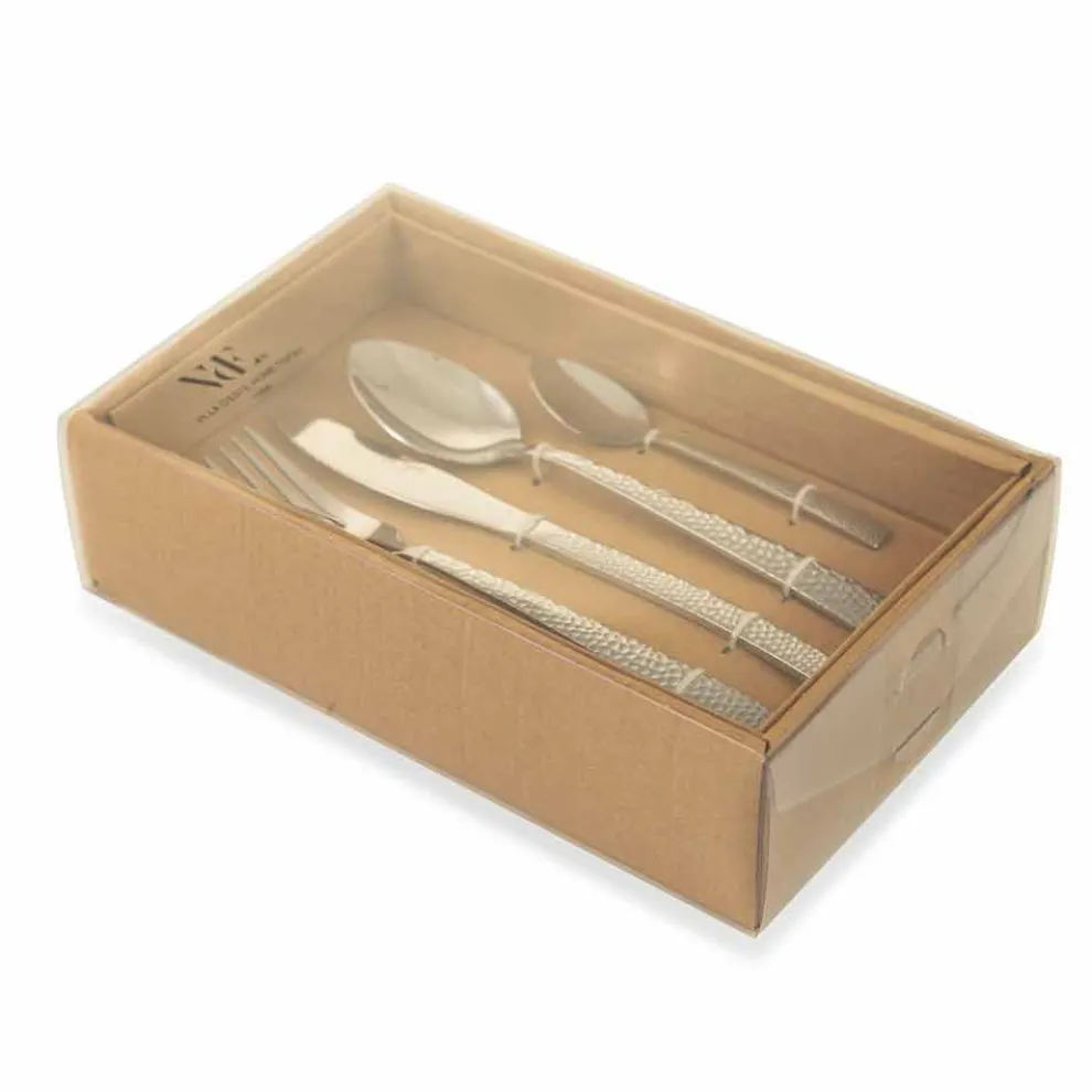 Design 24-teiliges Besteck aus Stahl mit Schildkröteneffekt - Rock