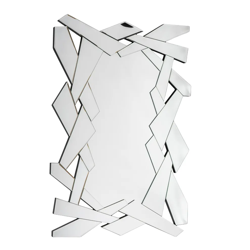 110 cm geformter Wandspiegel aus Glas mit modernem Rahmen - Nirdo