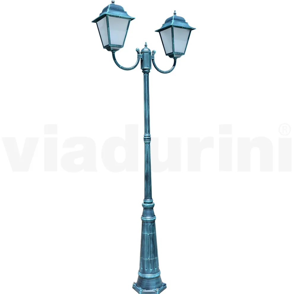 259 cm hohe Außenlampe aus Glas und Aluminiumdruckguss - Alchemist