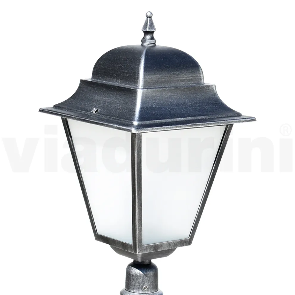 85 cm hohe Außenlampe aus Glas und Aluminiumdruckguss - Alchemist