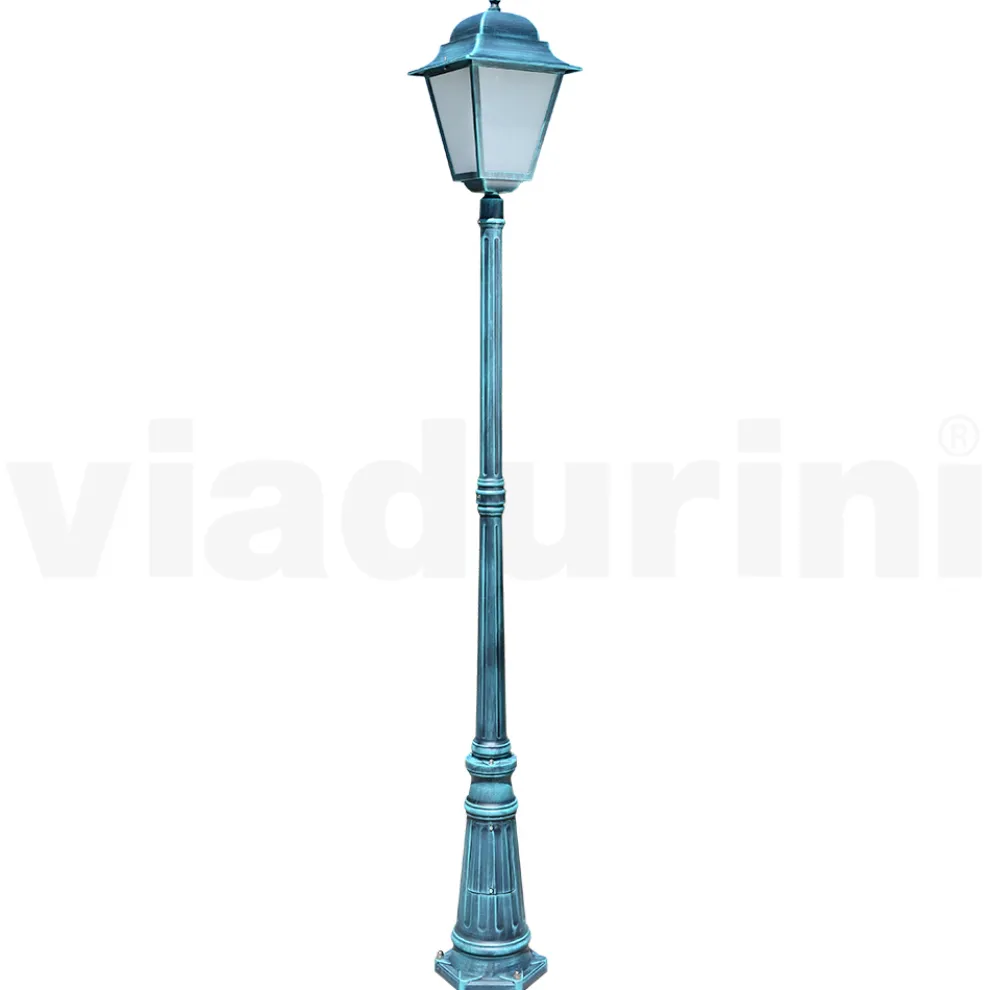 222 cm hohe Außenlampe aus Glas und Aluminiumdruckguss - Alchemist