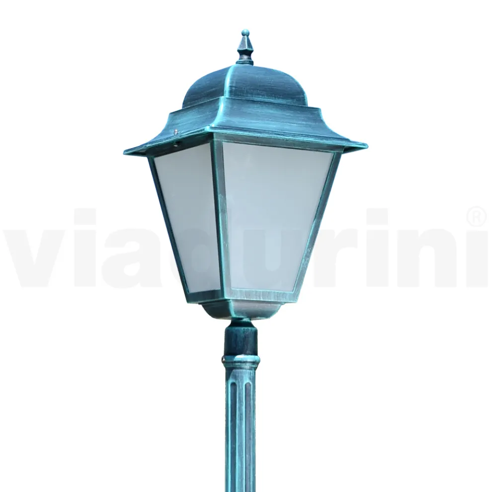 222 cm hohe Außenlampe aus Glas und Aluminiumdruckguss - Alchemist